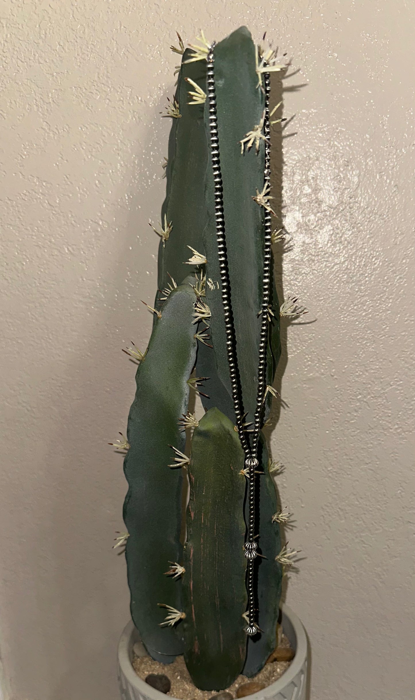 Faux Navajo Pearl Lariat Necklace