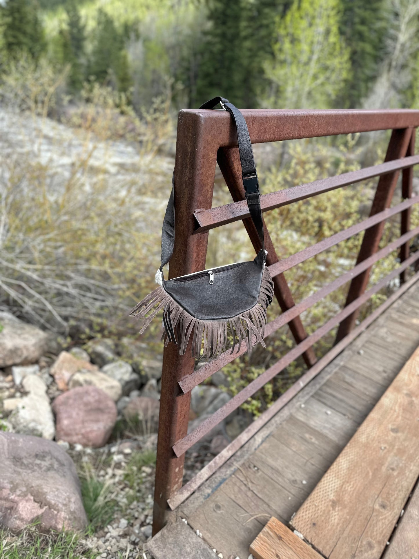 Cowhide Fanny Pack in Brown