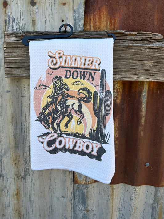 Simmer Down Cowboy Hand Towel