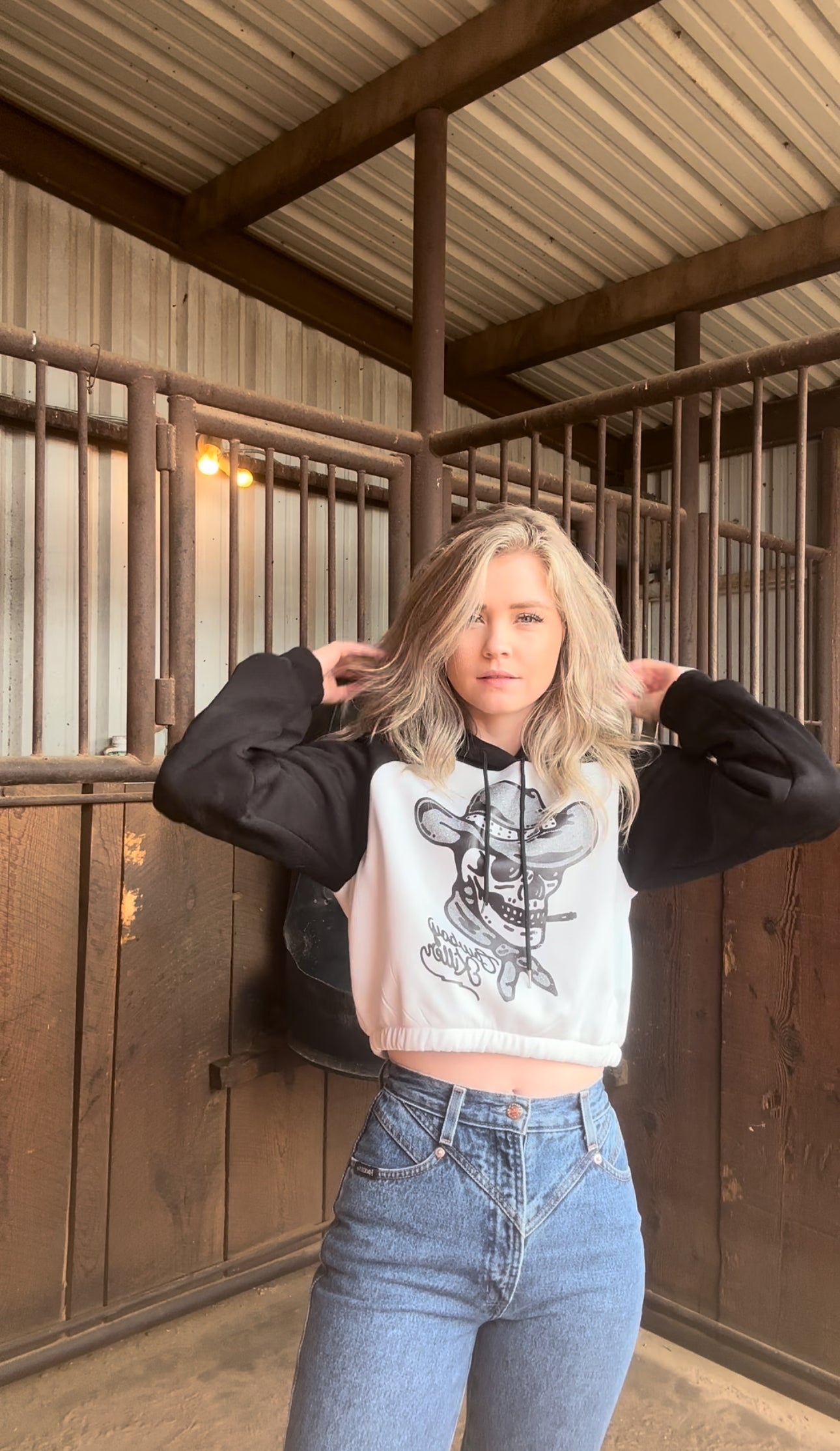 Cowboy Killer Cropped Hoodie