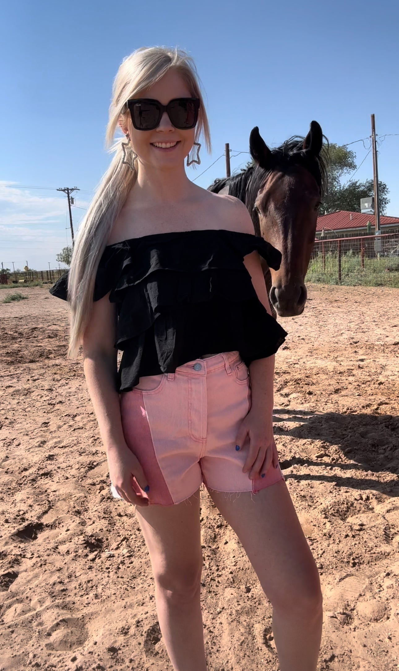 Black Ruffle Crop