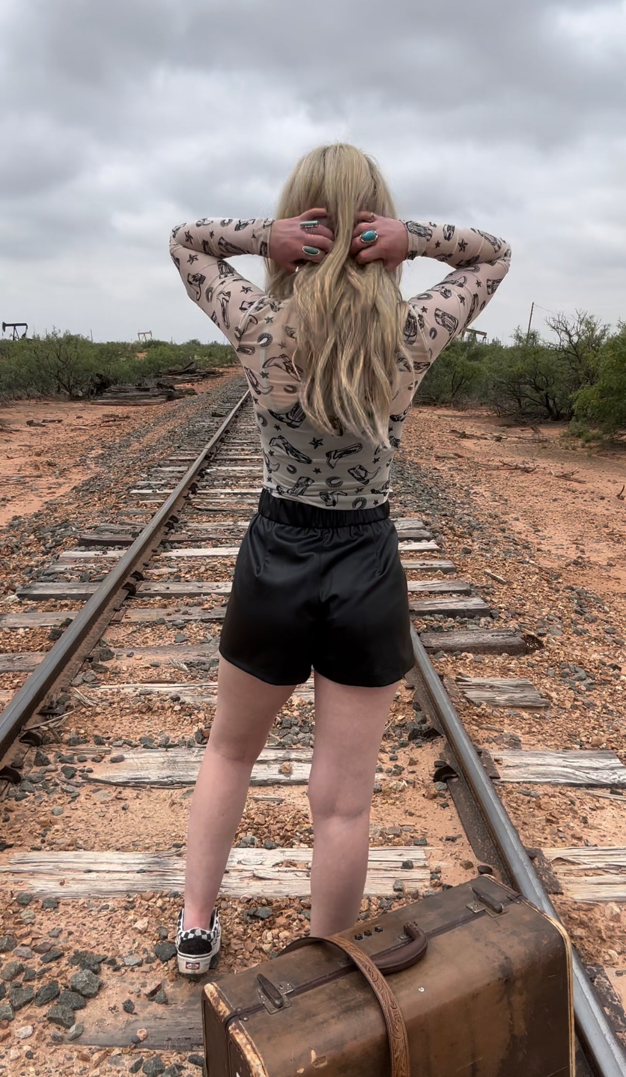 Black Pleather Shorts