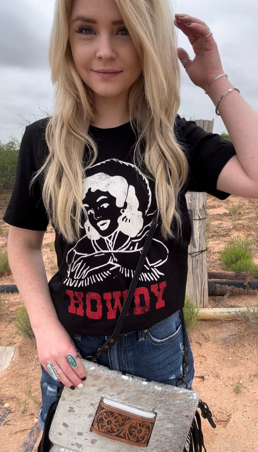 Howdy Graphic Tee in Black