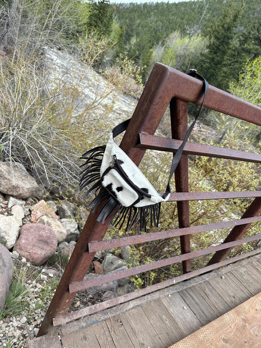 Cowhide Fanny Pack in Brown