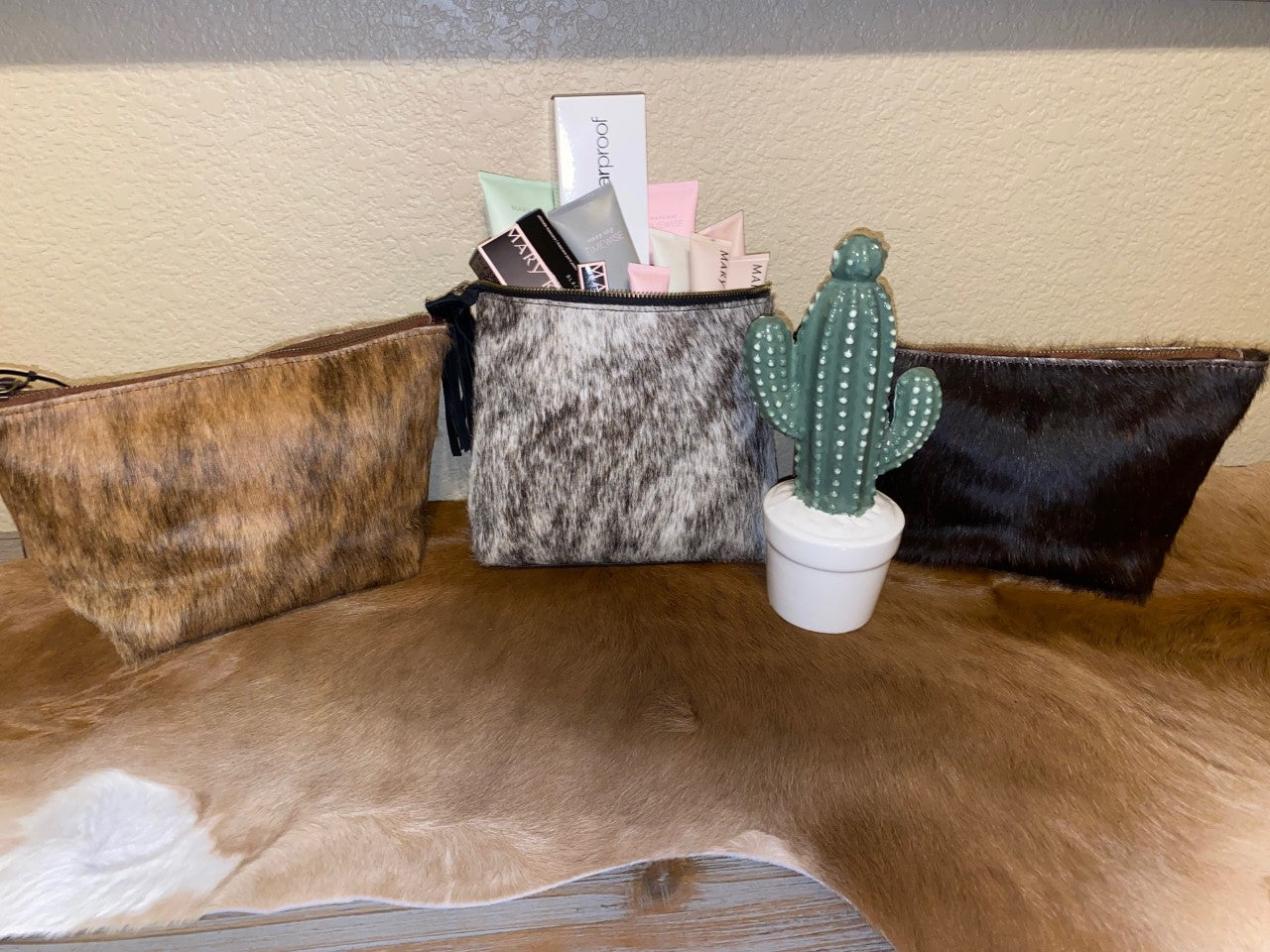 Cowhide Makeup Bags