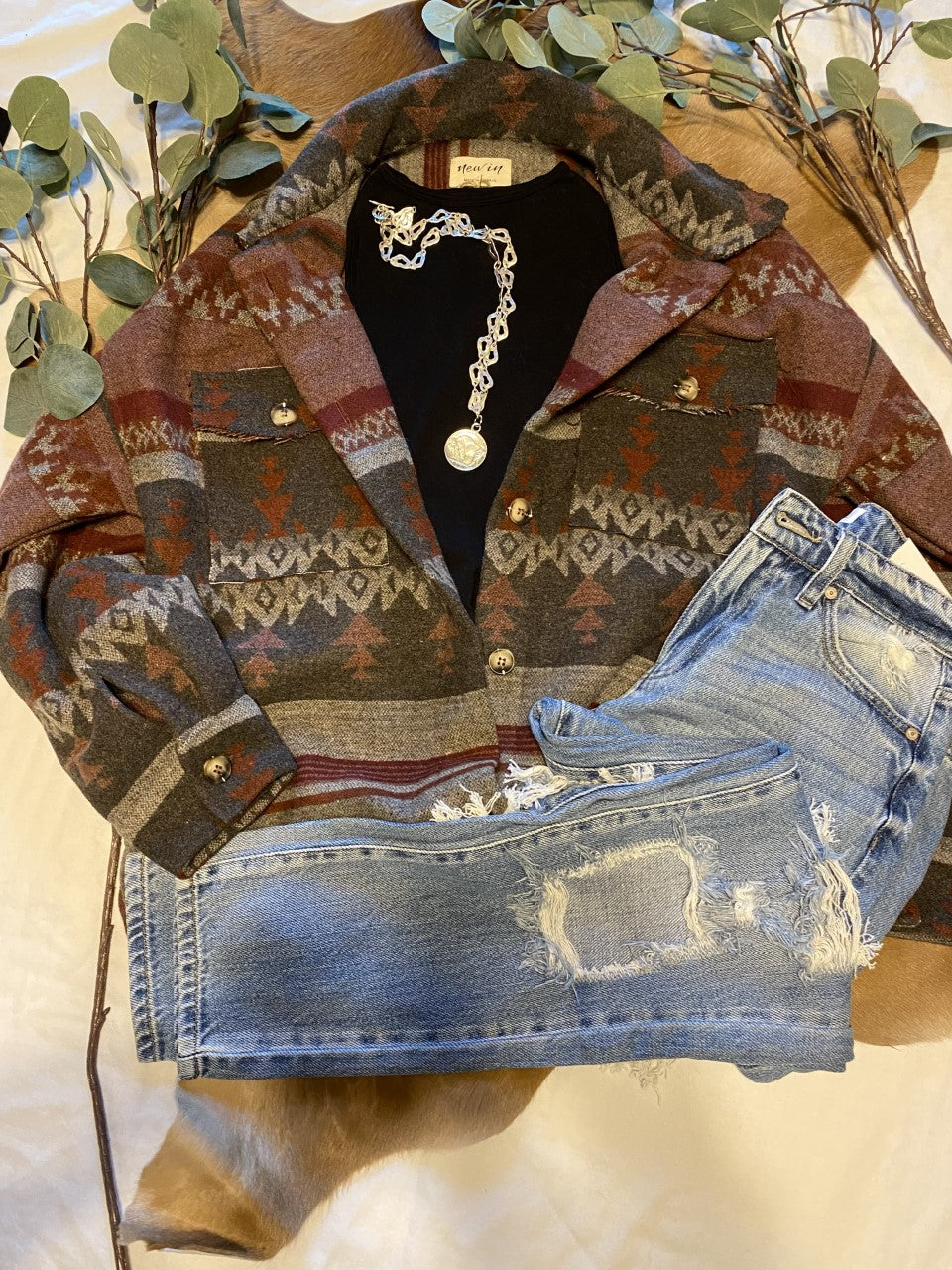 Charcoal Mix Aztec Jacket