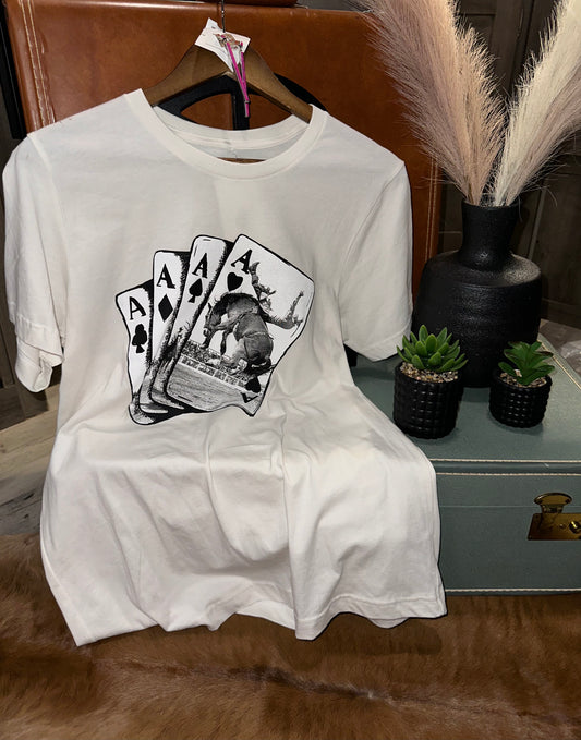 Ace of Cowboys Western Cards Tee